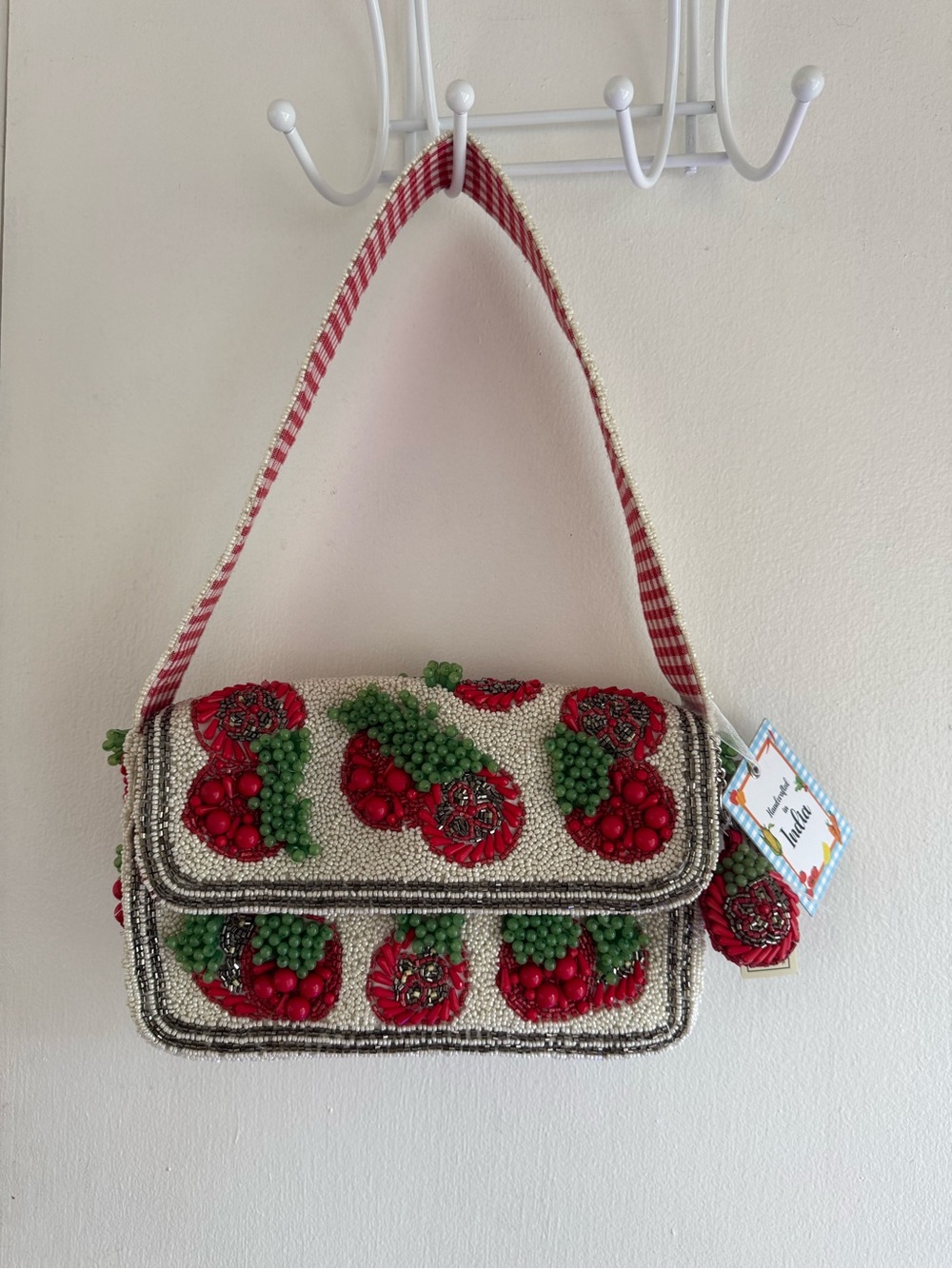 NWT Tomato Beaded Shoulder Bag